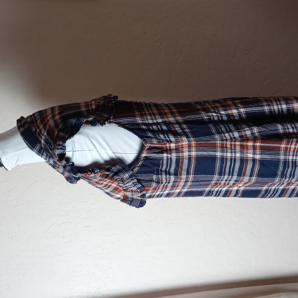 Universal Thread Blue and Brown Plaid Dress - Picture 4 of 7